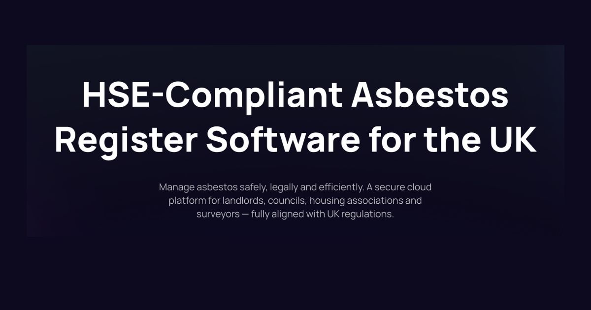 Asbestos register software platform overview